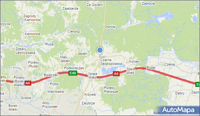 mapa Czarna Sędziszowska, Czarna Sędziszowska na mapie Targeo